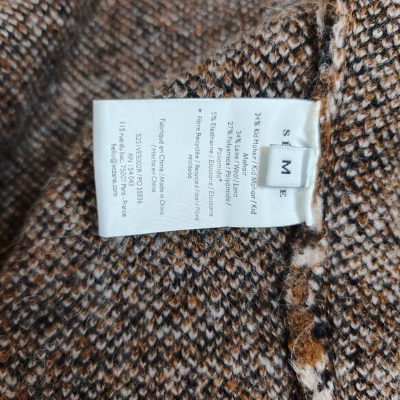 Sézane Thais Jacket Brown Jacquard Kid mohair - Picture 14 of 15